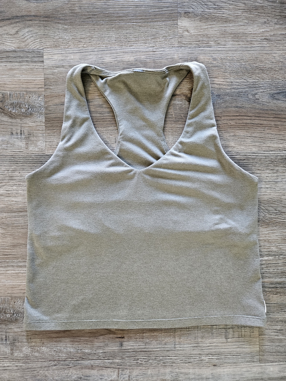 Vuori Halo Performance Olive Green Crop Tank Top